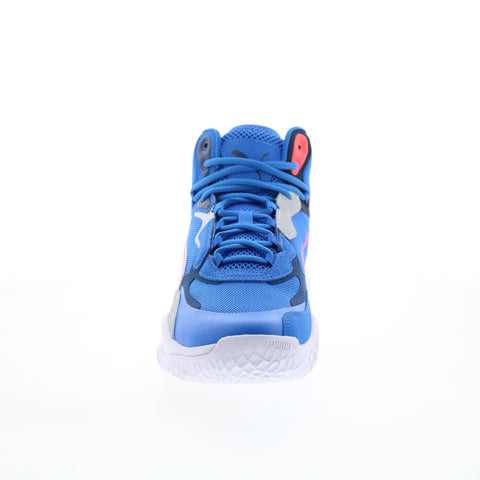 Puma Playmaker Pro Mid 37790208 Mens Blue Mesh Athletic Basketball Shoes