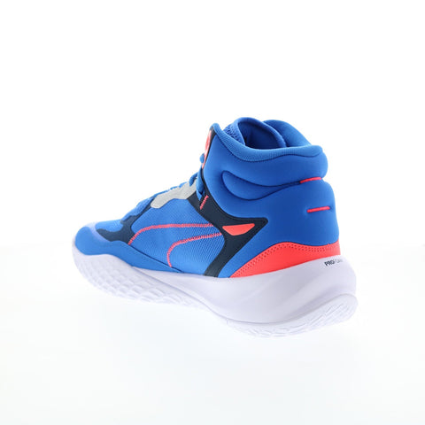 Puma Playmaker Pro Mid 37790208 Mens Blue Mesh Athletic Basketball Shoes