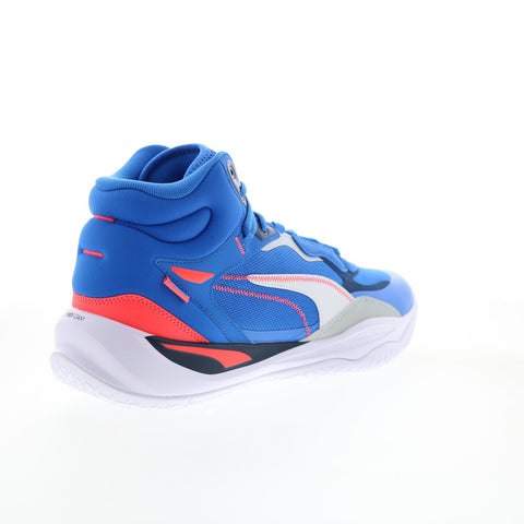 Puma Playmaker Pro Mid 37790208 Mens Blue Mesh Athletic Basketball Shoes