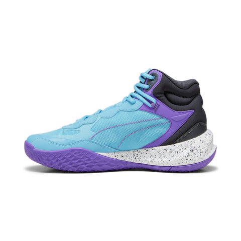 Puma Playmaker Pro Mid 37790209 Mens Blue Canvas Athletic Basketball Shoes