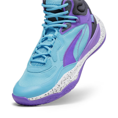 Puma Playmaker Pro Mid 37790209 Mens Blue Canvas Athletic Basketball Shoes