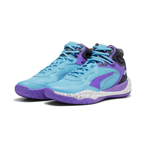 Puma Playmaker Pro Mid 37790209 Mens Blue Canvas Athletic Basketball Shoes