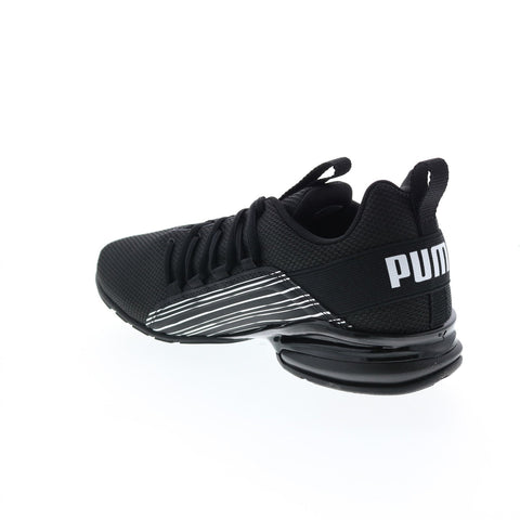 Puma Axelion Linear Lines 37804201 Mens Black Canvas Athletic Running Shoes