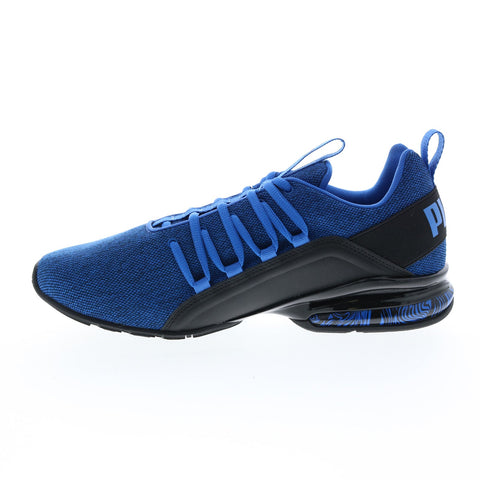 Puma Axelion Bubble Graphic 37809801 Mens Blue Canvas Lace Up Athletic Running Shoes