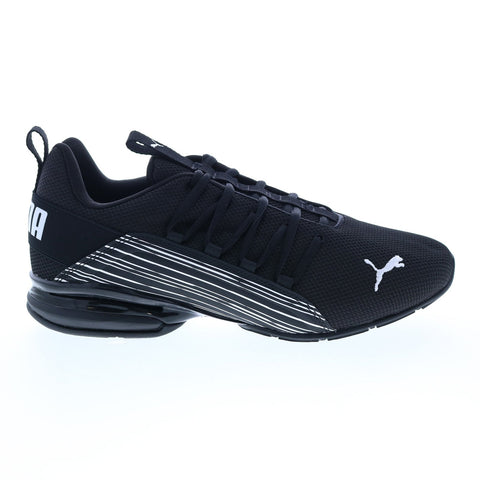 Puma Axelion Linear Lines Wide 37817601 Mens Black Athletic Running Shoes