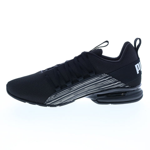 Puma Axelion Linear Lines Wide 37817601 Mens Black Athletic Running Shoes