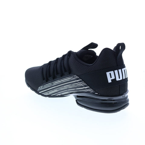 Puma Axelion Linear Lines Wide 37817601 Mens Black Athletic Running Shoes
