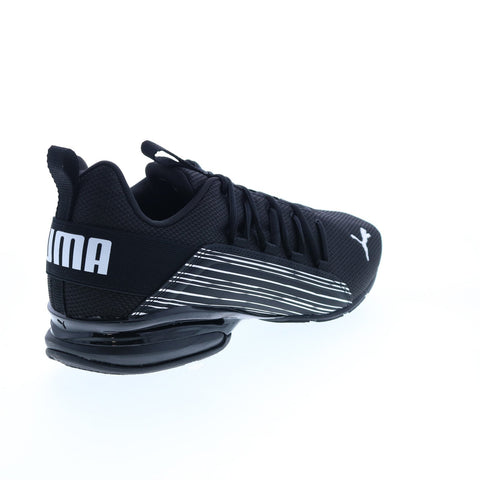 Puma Axelion Linear Lines Wide 37817601 Mens Black Athletic Running Shoes
