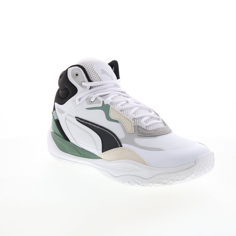 Puma Playmaker Pro Mid Plus 37901601 Mens White Athletic Basketball Shoes