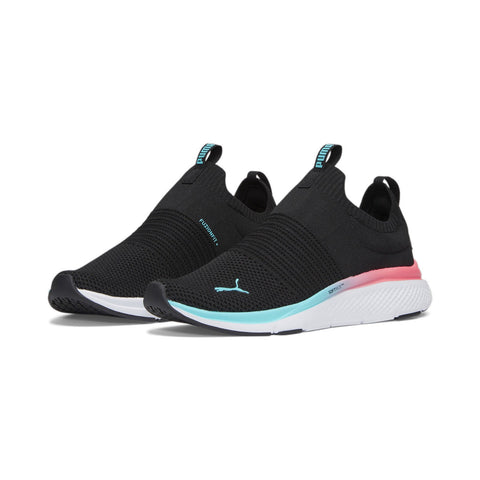 Puma Softride Pro Echo Slip-On Fade Womens Black Lifestyle Sneakers Shoes