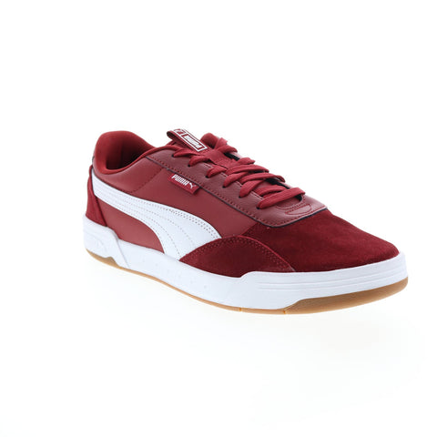 Puma C-Skate Mix 38146104 Mens Red Leather Lace Up Lifestyle Sneakers Shoes