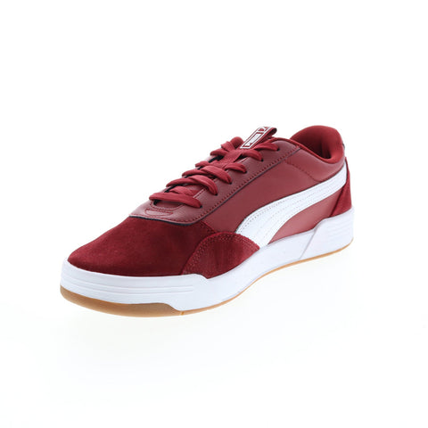 Puma C-Skate Mix 38146104 Mens Red Leather Lace Up Lifestyle Sneakers Shoes