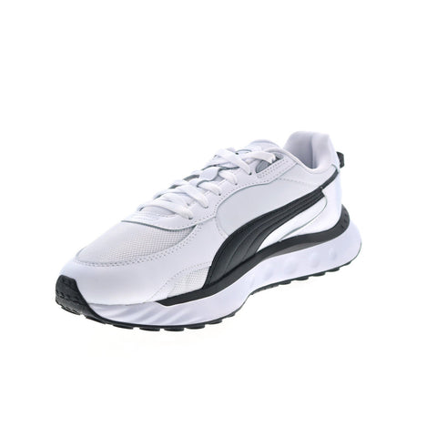 Puma Wild Rider Route 38159702 Mens White Canvas Lifestyle Sneakers Shoes