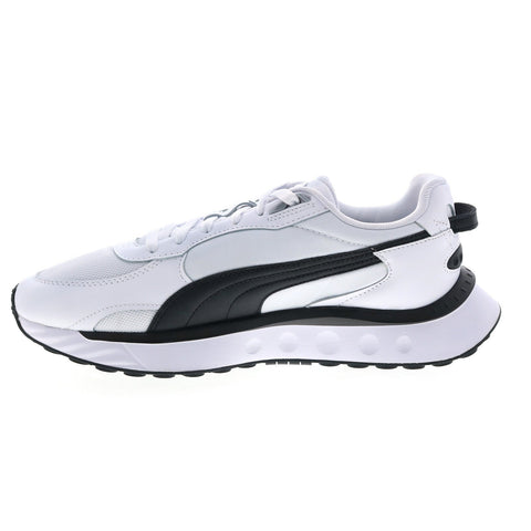 Puma Wild Rider Route 38159702 Mens White Canvas Lifestyle Sneakers Shoes