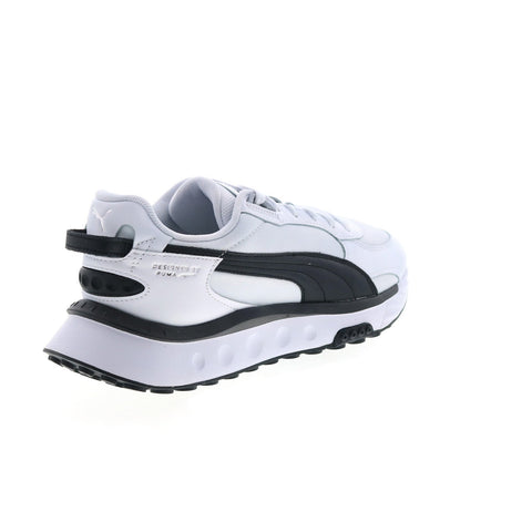 Puma Wild Rider Route 38159702 Mens White Canvas Lifestyle Sneakers Shoes