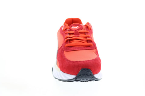 Puma Wild Rider Pickup 38163703 Mens Red Suede Lifestyle Sneakers Shoes