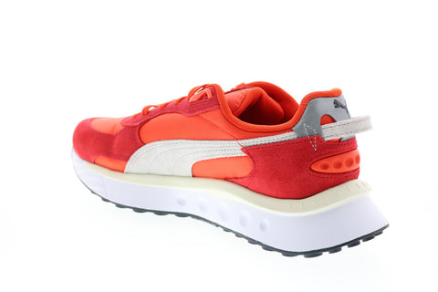 Puma Wild Rider Pickup 38163703 Mens Red Suede Lifestyle Sneakers Shoes