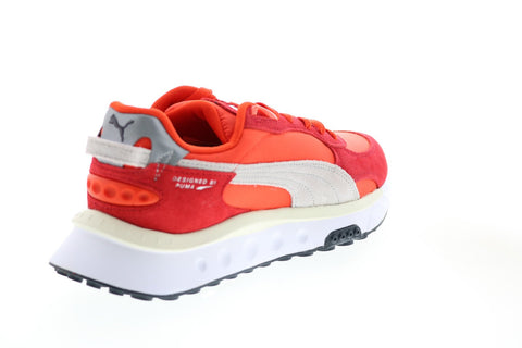 Puma Wild Rider Pickup 38163703 Mens Red Suede Lifestyle Sneakers Shoes