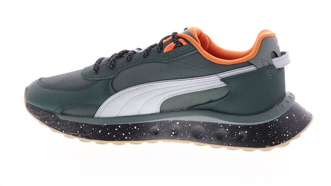 Puma Wild Rider WTR 38190202 Mens Green Canvas Lifestyle Sneakers Shoes