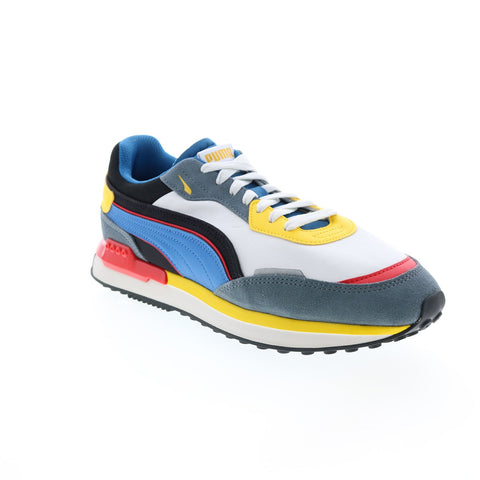 Puma City Rider 38204413 Mens Gray Canvas Lace Up Lifestyle Sneakers Shoes