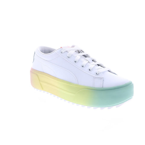 Puma Kaia Platform Fade 38329601 Womens White Leather Lifestyle Sneakers Shoes