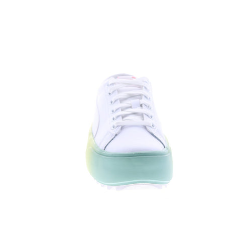 Puma Kaia Platform Fade 38329601 Womens White Leather Lifestyle Sneakers Shoes