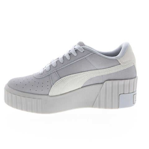 Puma Cali Wedge Tonal 38524802 Womens Gray Suede Lifestyle Sneakers Shoes