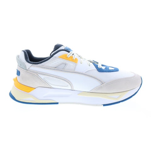 Puma Mirage Sport Cut Out 38644601 Mens White Suede Lifestyle Sneakers Shoes