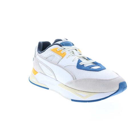 Puma Mirage Sport Cut Out 38644601 Mens White Suede Lifestyle Sneakers Shoes