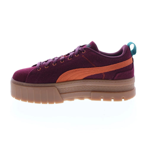 Puma Mayze WS Wooly 38658302 Womens Burgundy Lifestyle Sneakers Shoes