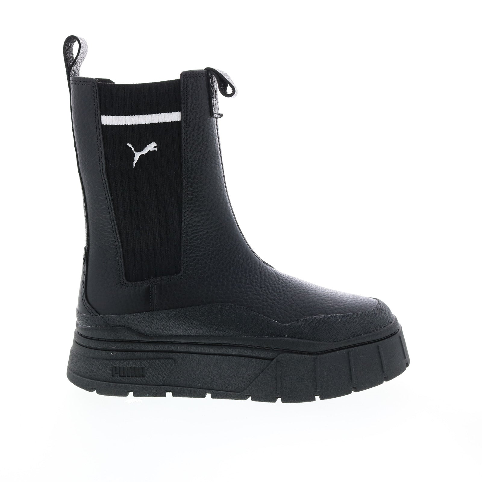 Puma Mayze Stack Chelsea Casual 38674202 Womens Black Leather Mid 
