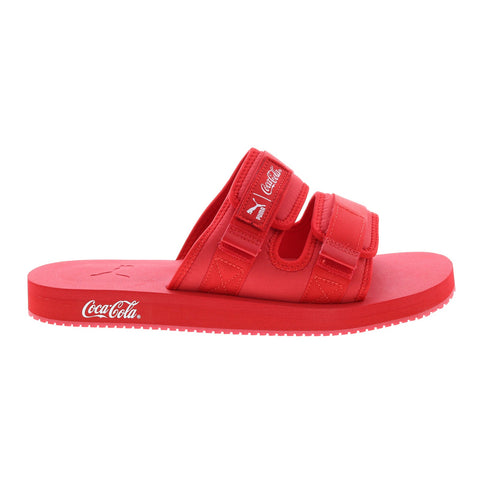 Puma Wilo Coca Cola 38704201 Mens Red Canvas Slip On Slides Sandals Shoes