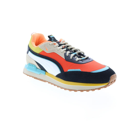 Puma City Rider Puma HC 38710001 Mens Orange Canvas Lifestyle Sneakers Shoes
