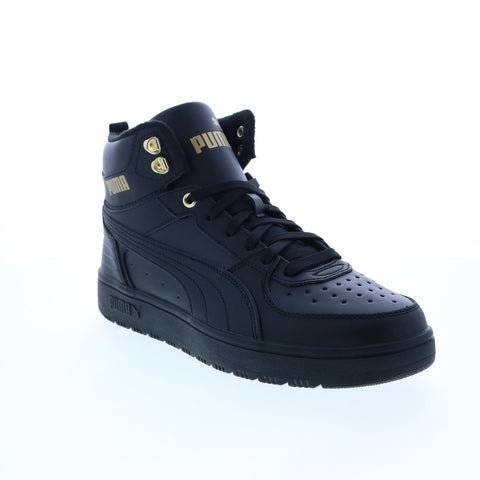 Puma Rebound Rugged 38759201 Mens Black Leather Lifestyle Sneakers Shoes