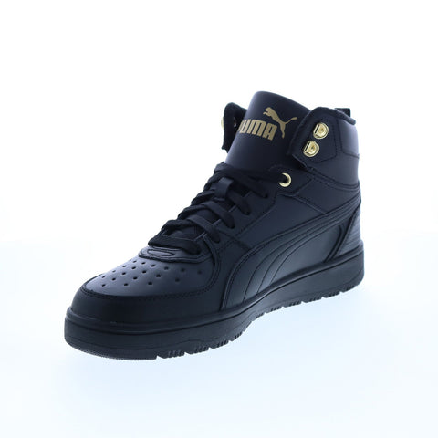 Puma Rebound Rugged 38759201 Mens Black Leather Lifestyle Sneakers Shoes