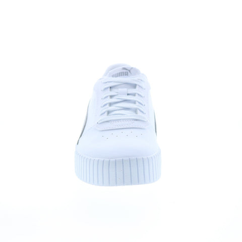 Puma Carina 2.0 Distressed 38762202 Womens White Lifestyle Sneakers Shoes
