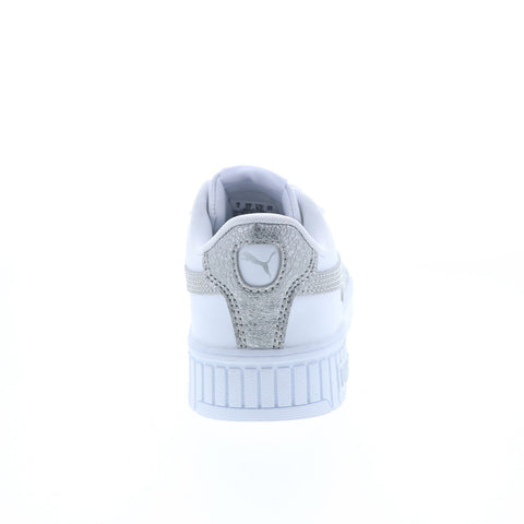 Puma Carina 2.0 Distressed 38762202 Womens White Lifestyle Sneakers Shoes