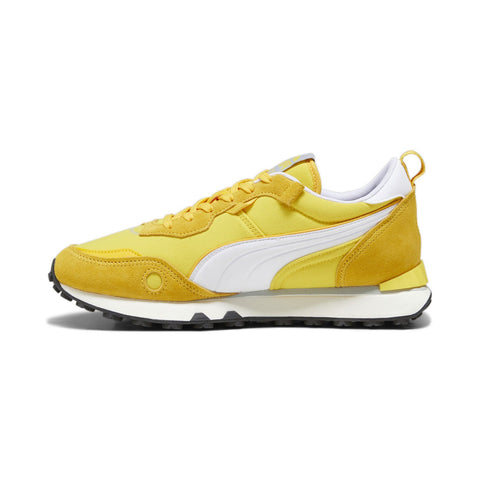 Puma Rider FV Pop FS 39192504 Mens Yellow Suede Lifestyle Sneakers Shoes