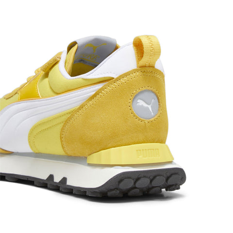 Puma Rider FV Pop FS 39192504 Mens Yellow Suede Lifestyle Sneakers Shoes