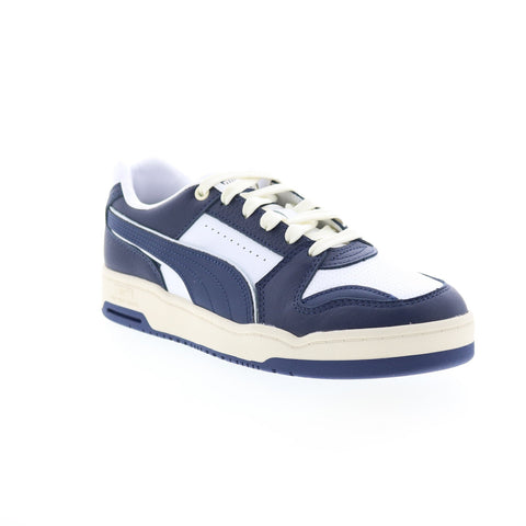Puma Slipstream Lo Vintage Mens Blue White Suede Lifestyle Sneakers Shoes