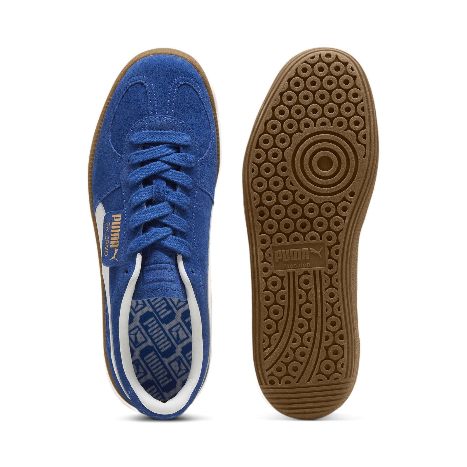 Puma Palermo 39646307 Mens Blue Suede Lace Up Lifestyle