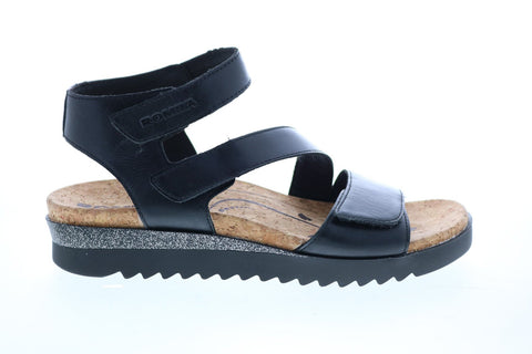 Romika Hollywood 04 Quarter Womens Black Leather Strap Flats Shoes