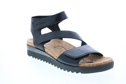 Romika Hollywood 04 Quarter Womens Black Leather Strap Flats Shoes