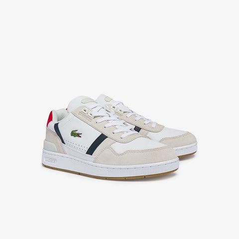 Lacoste T-Clip 0120 2 SMA Mens White Leather Lifestyle Sneakers Shoes