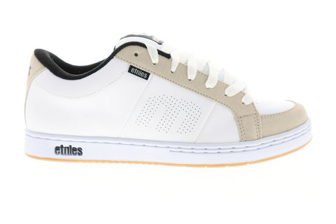 Etnies Kingpin Mens White Leather Low Top Lace Up Skate Sneakers Shoes