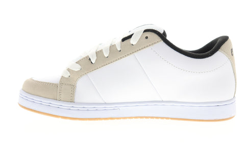 Etnies Kingpin Mens White Leather Low Top Lace Up Skate Sneakers Shoes