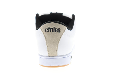 Etnies Kingpin Mens White Leather Low Top Lace Up Skate Sneakers Shoes