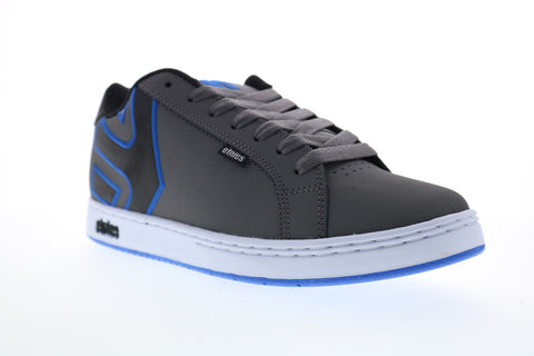 Etnies Fader Mens Gray Leather Low Top Lace Up Skate Sneakers Shoes