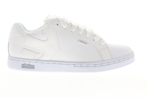 Etnies Fader 4101000203106 Mens White Leather Lace Up Athletic Skate Shoes
