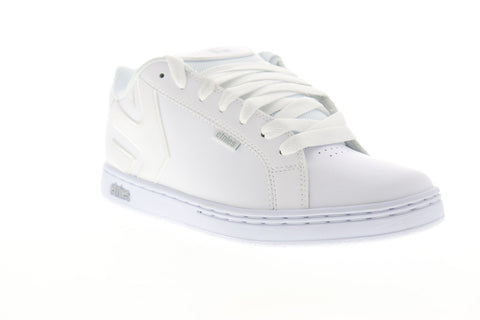 Etnies Fader 4101000203106 Mens White Leather Lace Up Athletic Skate Shoes